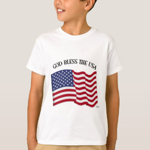 GOTT SEGNE DIE USA mit US-Flagge T-Shirt
