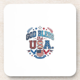 Gott segne die USA patriotisches T-Shirt-Design Getränkeuntersetzer
