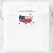 Gott segne die USA Runder Aufkleber (Tasche)