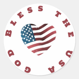 Gott segne die USA Runder Aufkleber