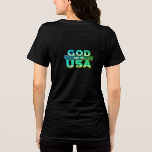 Gott segne die USA Tri-Blend Shirt (Rückseite)