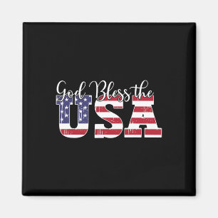 Gott segne die USA US-Flagge Patriotisch 4. Juli A Magnet