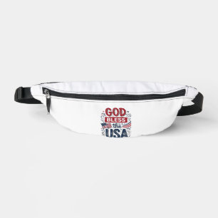 Gott segne die USA Vintage patriotische Glaubensbe Bauchtasche