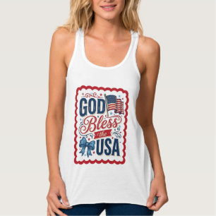 Gott segne die USA Vintage-Patriotismus-Shirt-Desi Tank Top