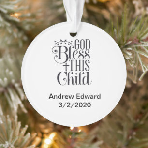 Gott segne diese christliche Taufe Ornament