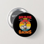 Gott segne diese Gewinner Muskel-Bodybuilding - Button (Vorne & Hinten)