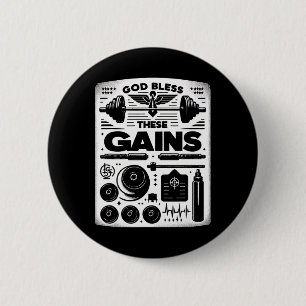 Gott segne diese Gewinner Muskelkraft-Bodybuilding Button