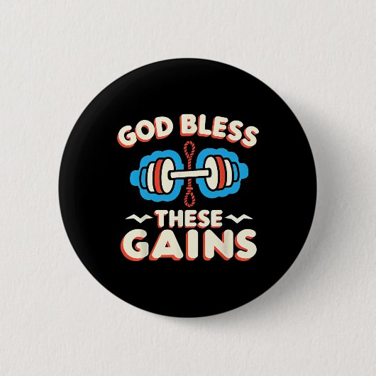 Gott segne diese Gewinner Muskelkraft-Bodybuilding Button (Vorderseite)
