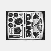 Gott segne diese Gewinner Muskelkraft-Bodybuilding Fleecedecke (Vorderseite (Horizontal))