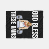 Gott segne diese Gewinner Muskelkraft-Bodybuilding Fleecedecke (Vorderseite (Horizontal))