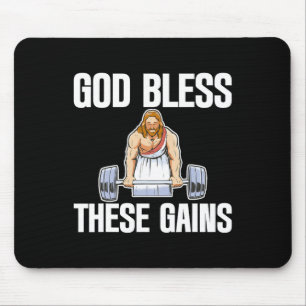 Gott segne diese Gewinner Muskelkraft-Bodybuilding Mousepad