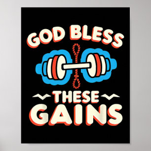 Gott segne diese Gewinner Muskelkraft-Bodybuilding Poster