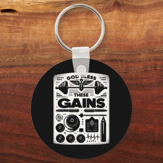 Gott segne diese Gewinner Muskelkraft-Bodybuilding Schlüsselanhänger (Vorderseite)