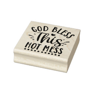 Gott segne dieses heiße Durcheinander Gummistempel
