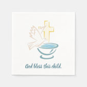 Gott segne dieses Kind (blau) Serviette (Vorderseite)