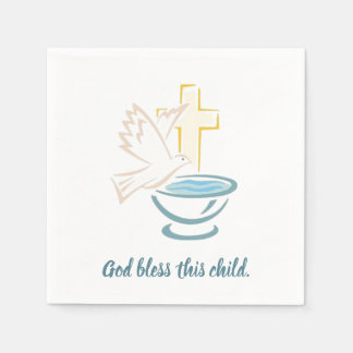 Gott segne dieses Kind (blau) Serviette