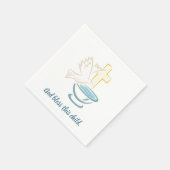 Gott segne dieses Kind (blau) Serviette (Ecke)