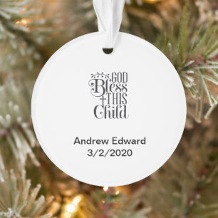 Gott segne dieses Kind christliche Taufe für Neuge Ornament