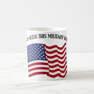 GOTT SEGNE DIESES MILITÄRKIND mit US-Flagge Kaffeetasse
