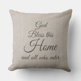 Gott segne dieses Zuhause Elegantes Skript Kissen