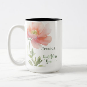 Gott segne Euch Unterstützt Förderung Wasserfarbe Zweifarbige Tasse