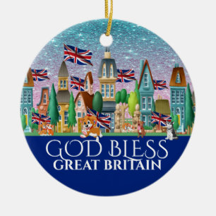 Gott segne Großbritannien Keramik Keramik Ornament
