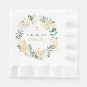 Gott segne grünes Gold Blumenzauber Taufe Serviette (Vorderseite)