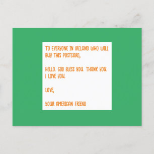 Gott segne Irland. Liebe, dein amerikanischer Freu Postkarte