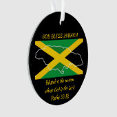 Gott segne JAMAICA Patriotic Flag Personalisiert Ornament (Vorderseite)