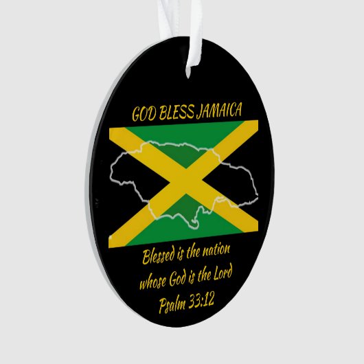 Gott segne JAMAICA Patriotic Flag Personalisiert Ornament (Vorderseite)