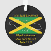 Gott segne JAMAICA Patriotic Flag Personalisiert Ornament (Rückseite)
