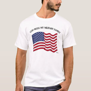GOTT SEGNE MEINE MILITÄRFAMILIE mit US-Flagge T-Shirt