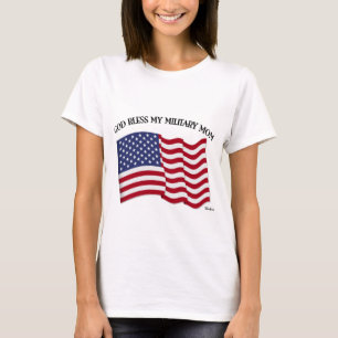 GOTT SEGNE MEINE MILITÄRMUTTER mit US-Flagge T-Shirt