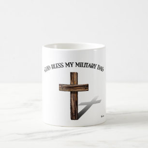GOTT SEGNE MEINEN MILITÄRVATER mit robustem Kreuz Kaffeetasse