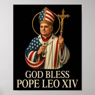 Gott segne neuer Papst Leo Xiv Katholische Kirche Poster