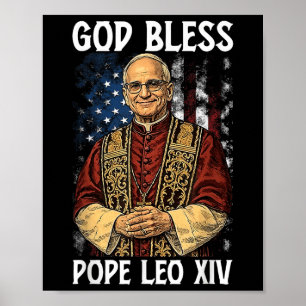 Gott segne neuer Papst Leo Xiv Katholische Kirche Poster