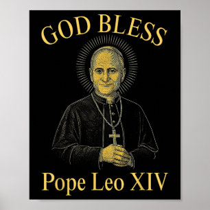Gott segne neuer Papst Leo Xiv Katholische Kirche Poster