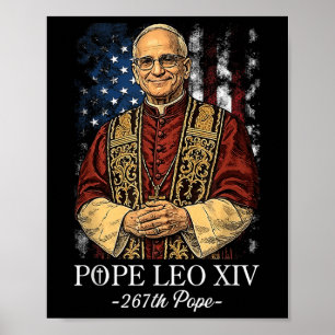 Gott segne neuer Papst Leo Xiv Katholische Kirche Poster