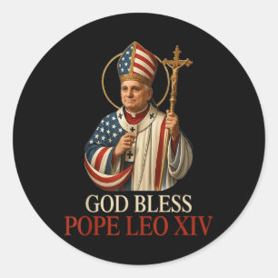 Gott segne neuer Papst Leo Xiv Katholische Kirche Runder Aufkleber