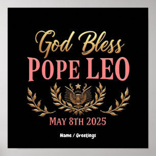 Gott segne Papst Leo Feiern Sie den neuen Papst am Poster