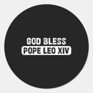 Gott segne Papst Leo Us Papst Leo Xiv Runder Aufkleber