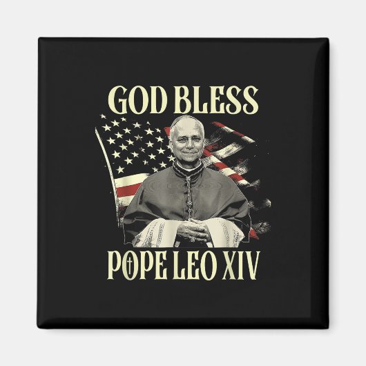 Gott segne Papst Leo Xiv 8 Magnet (Vorne)