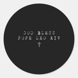 Gott segne Papst Leo Xiv Christliches Sprichwort Z Runder Aufkleber
