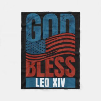 Gott segne Papst Leo Xiv Patriotische Flagge der U Fleecedecke