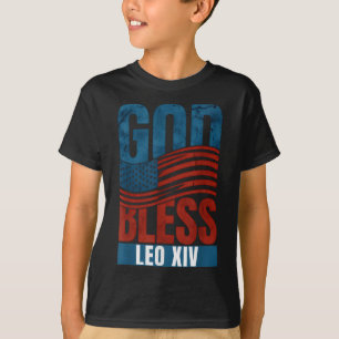 Gott segne Papst Leo Xiv Patriotische Flagge der U T-Shirt