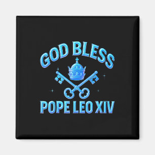 Gott segne Papst Leo Xiv Retro Vintage Katholiken Magnet