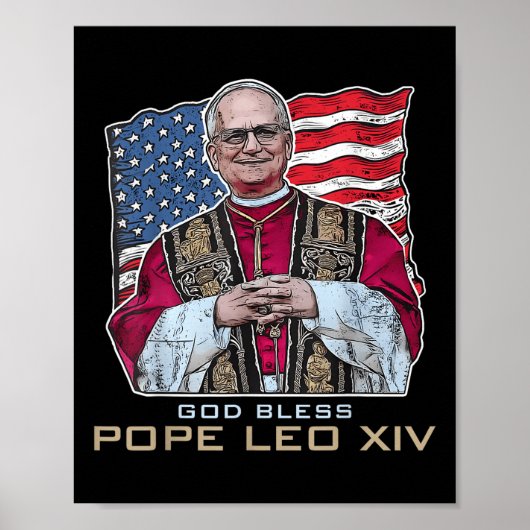 Gott segne Papst Leo Xiv Robert New Pope Retro Ame Poster (Vorne)