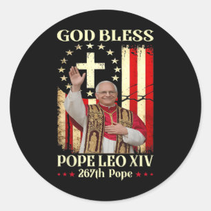 Gott segne Papst Leo Xiv Runder Aufkleber