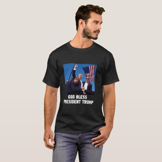 Gott segne Präsident Trump Donald Trump 2024 T Shi T-Shirt (Vorne ganz)