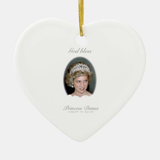 Gott segne Princess Diana Keramik Ornament (Vorne)